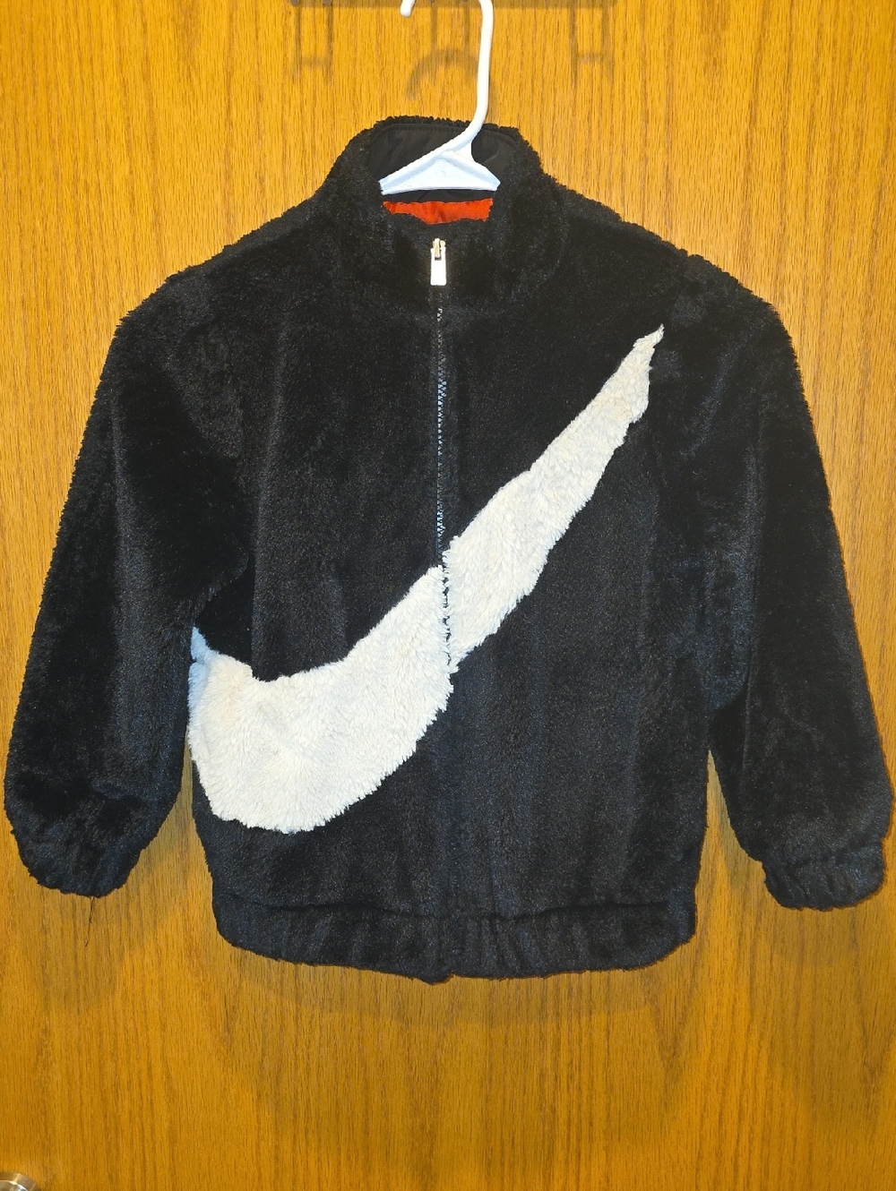 Nike Black Fleece Zip Jacket with White Swoosh